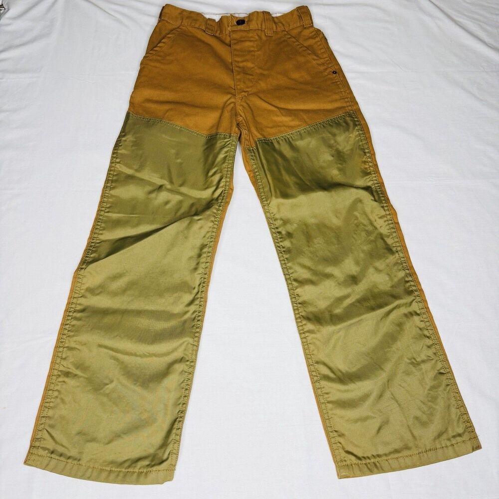 Vintage SafTbak Pants Mens 29x27 Olive Canvas Hunting Brush Briar 90s Outdoor